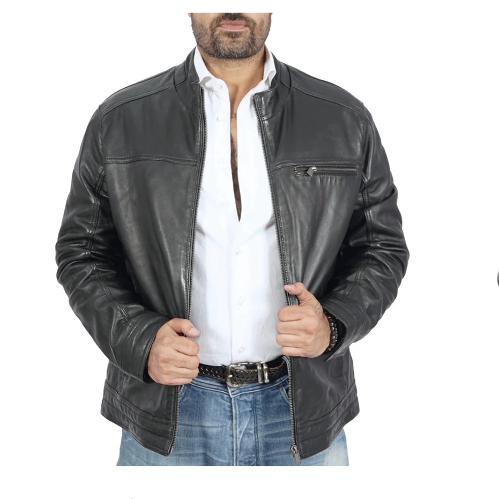 Men's Black Leather Jacket